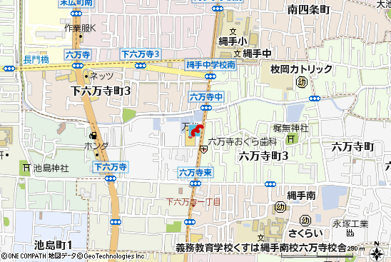六万寺店付近の地図